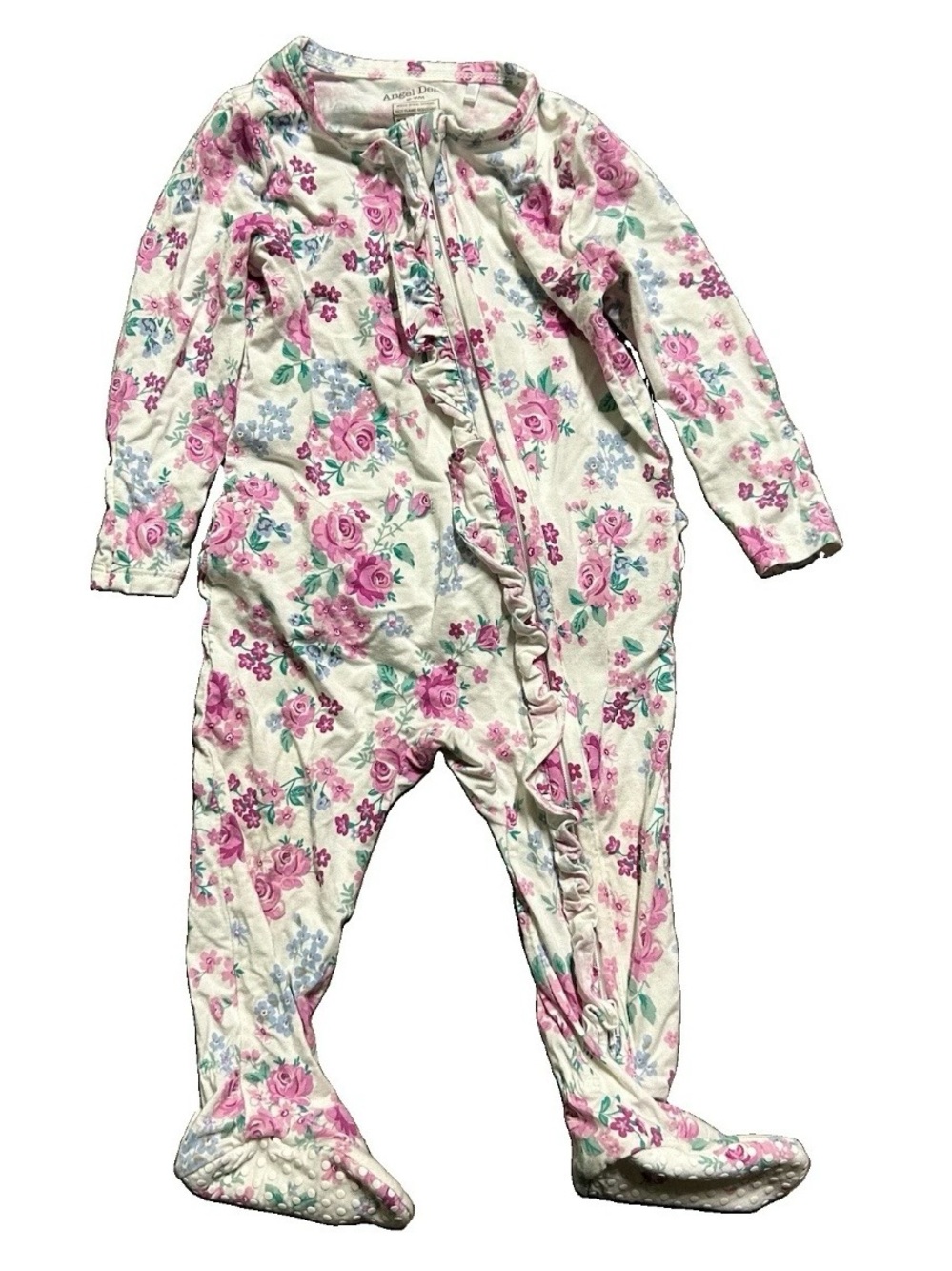 Baby Girl Angel Dear Bamboo Footie Pajamas Size 6-9 Months 2 Way Zipper